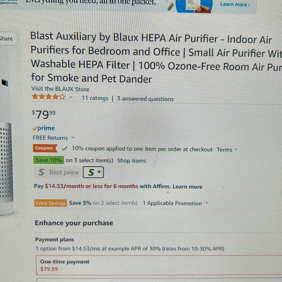 NWOT premium air cleaner by blast auxiliary - Picture 5 of 6